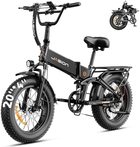 Jasion X-Hunter/ST/PRO Electric Bike for Adults,1800W/1400W Peak 20''Fat Tire Foldable Ebike,Folding E Bike Up to 80/70 Miles Range,720/624WH Removable Battery,30 MPH E Bike,Certified by UL2849