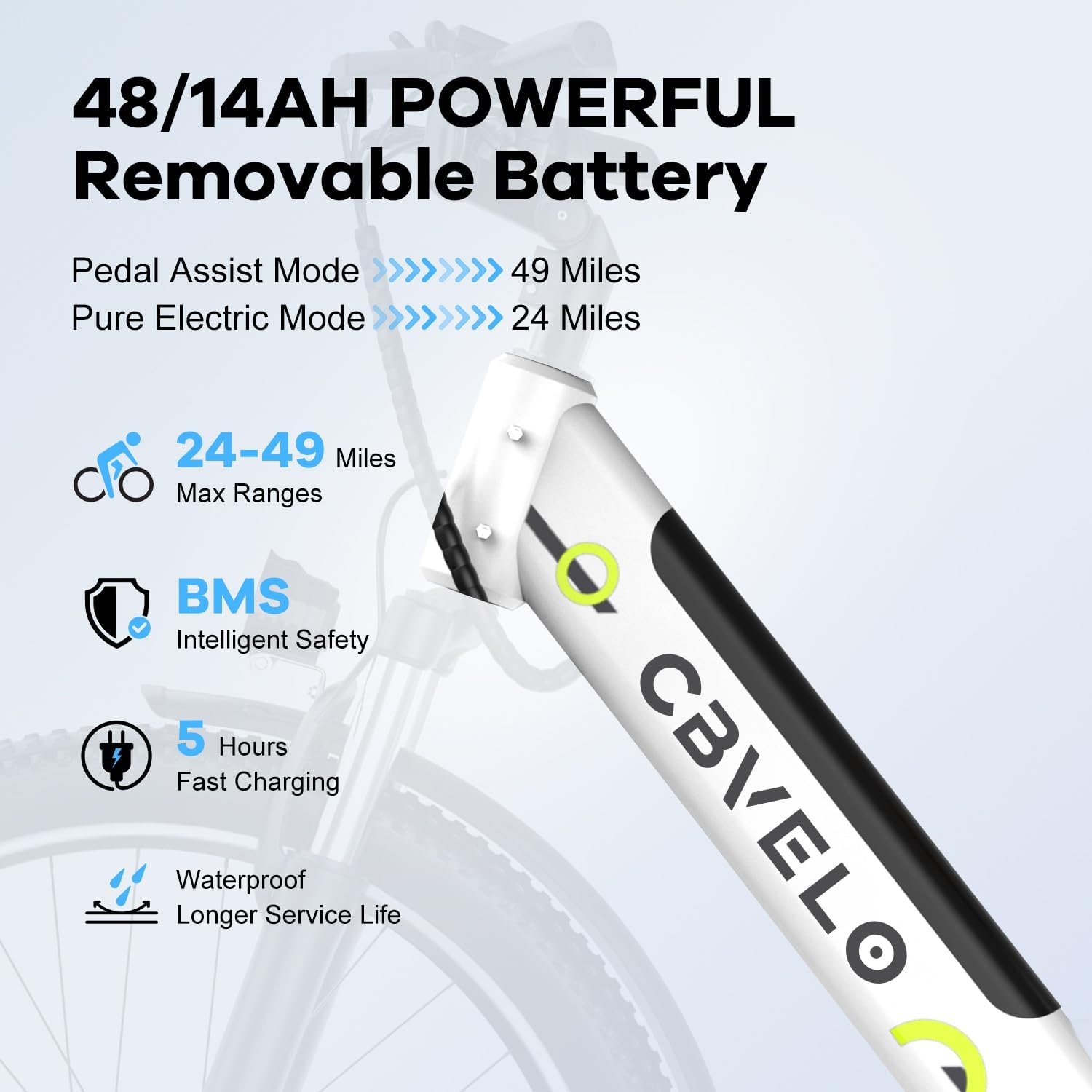 Aelith 26" Electric Bike for Adults – Powerful 1000W Motor, 48V Removable Battery, 7-Speed, Front Suspension & LCD Display – Commuter and Mountain EBike for Women