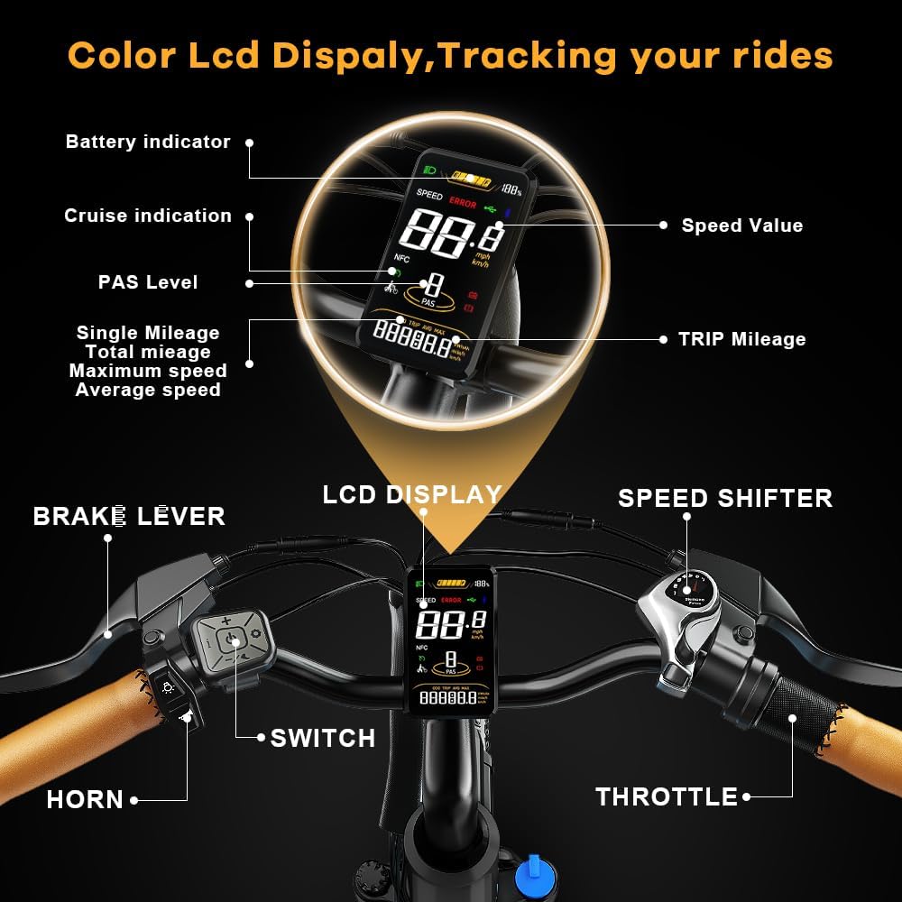 1000w Peak Electric Bike for Adults,up 80 Miles 48V 15AH Removable Battery Ebike, 26" UL Certified Electric Mountain E Bike Adult Electric Bicycles for Commute Beach Snow