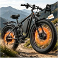 Qianchice Peak 9000W Dual Motor Electric Bike Long Range Ebike for Adults 40-45MPH 100 Miles, Fat Tire Electric Bike 24Inch, 52V36AH Commuter Electric Bicycles Ebike for Men Women