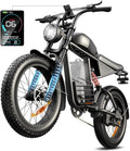 Electric Bike for Adults, 1000W/1500W Peak Motor, 48V 15Ah/20Ah Removable Battery, 20" x 4.0 Fat Tire Ebike, 30-34MPH, 7-Speed Gear, All Terrain Electric Bicycle for Commuting & Off-Road Riding