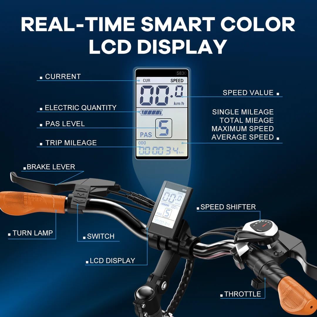 1000W Peak Electric Bike for Adult,48V 25AH(1200WH) 26" Ebike, up 80 Miles Removable Battery,Adult Electric Bicycles for All Terrain,Men Women E Bike for Commute Beach