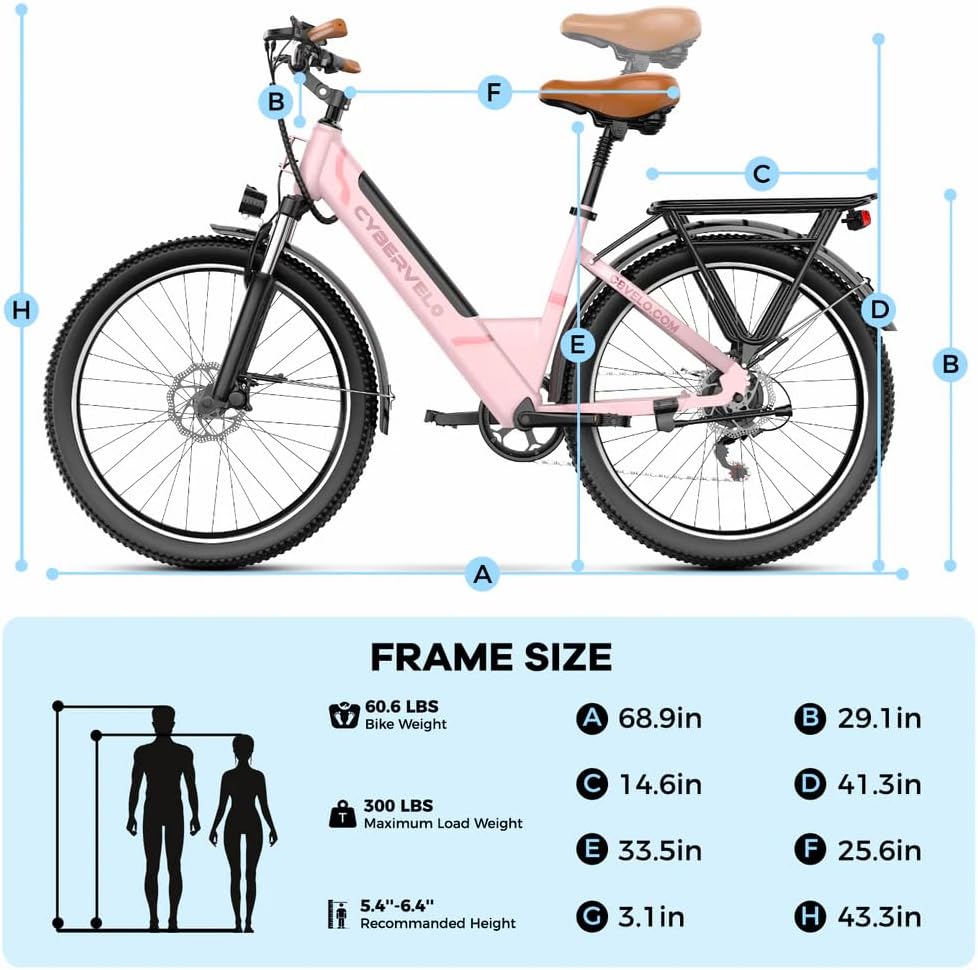 CBVELO Ebikes for Adults，80 Miles Max Range Removable Battery Ebike，26" Electric Bike for Adults Adult Electric Bike for Commute（7-Speed）