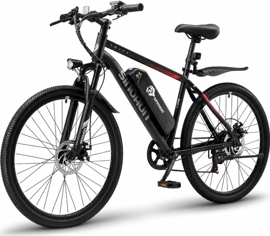 Electric Bike for Adults, 26" E-Bike with 750W/500W Peak Motor & UL 2849 Certified Battery, 37+ Miles Range, 7-Speed, Front Suspension, 20MPH