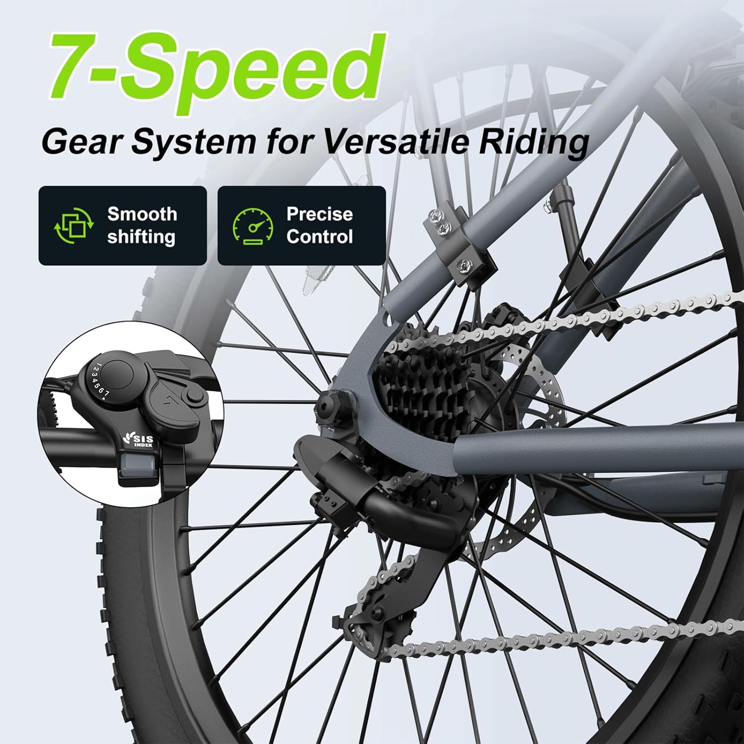 Electric Bike for Adults, 24" Electric Bicycle with 1000W Peak Motor | 2026 Upgrade Full Suspension Mountain Ebike 48V 504Wh Battery 20MPH Commuting e Bike, 7-Speed ebikes for Adults
