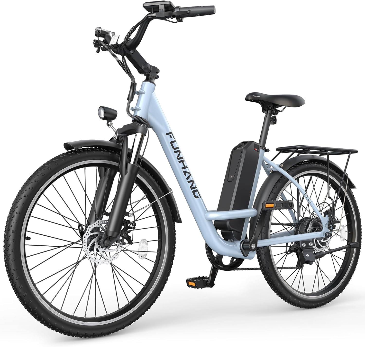 Electric Bike for Adults, Peak 1000W 50Miles City Cruiser Ebike, 26" Step Thru Electric Bicycles with 48V Removable Battery, Adjustable Stem, Rear Rack, LCD Display, 7 Speed, UL2849 Certified