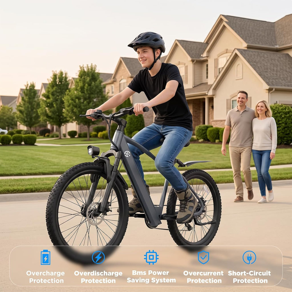 Electric Bike for Adults and Teens, 1000W Peak Motor, 22 Mph 42 Miles Ebike | 24'' Electric Mountain Bike, 5-Speed Pedal-Assist Modes, Range30/50 Miles, Dual Disc Brakes Eletric Bike with 7-Speeds