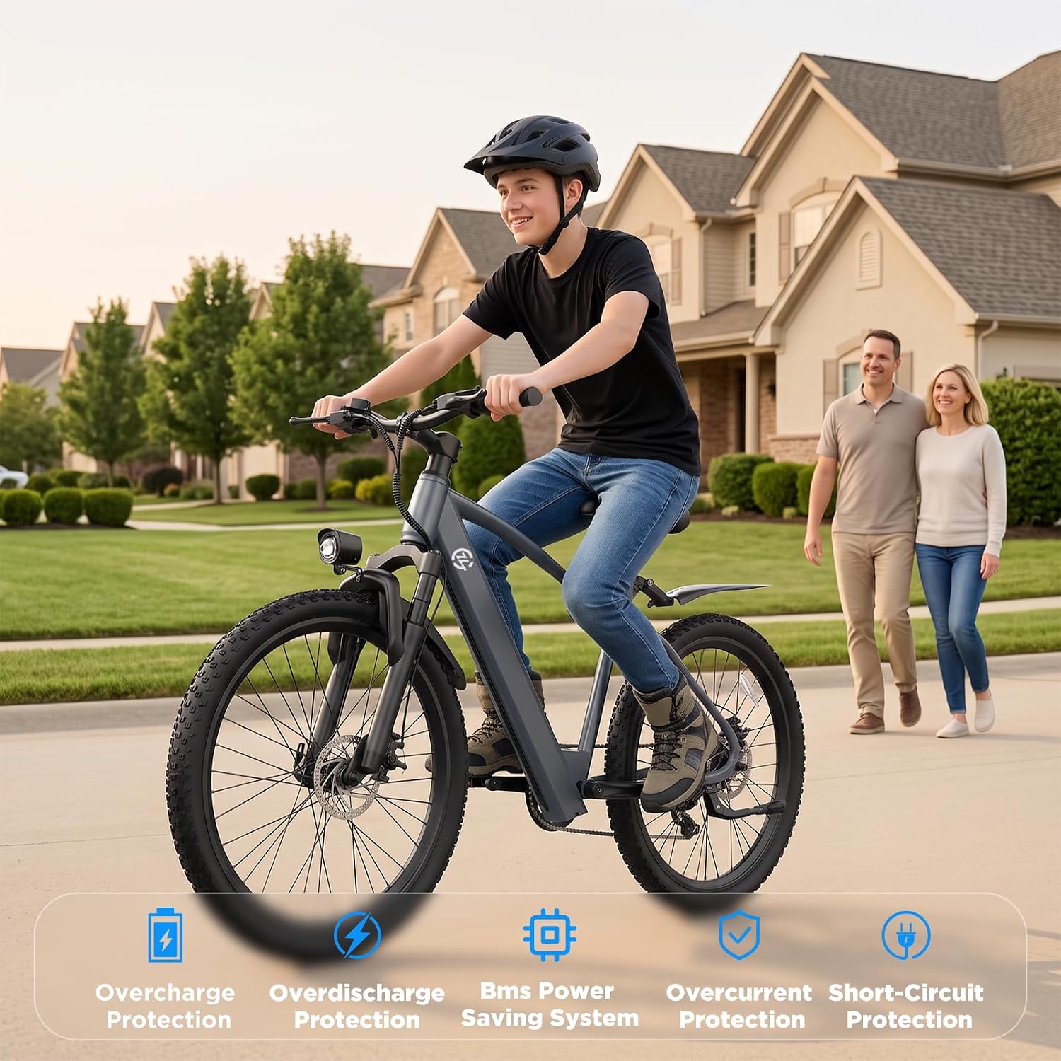 24'' Electric Bike for Adults, Electric Mountain Bike with 22 Mph 40 Miles | Eletric Bike with 1000W Peak Motor, 5-Speed Pedal-Assist Modes, Range 30/40 Miles, 7-Speed Dual Disc Brake E Bike with Pedals