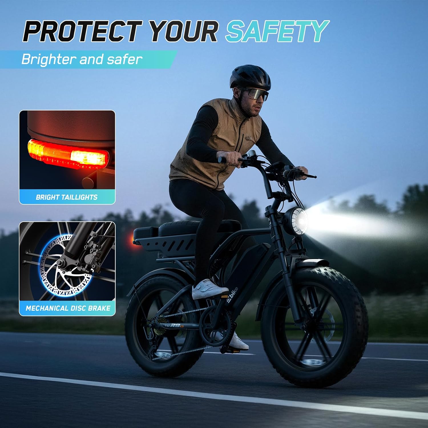 Electric Bike for Adults, Peak 1500W Motor Retro E Bike, Range 65/120Miles, 48V 15Ah Removable Battery, 20"x4" Fat Tires, Full Suspension, APP Control, Off-Road Ebike for City Commuting