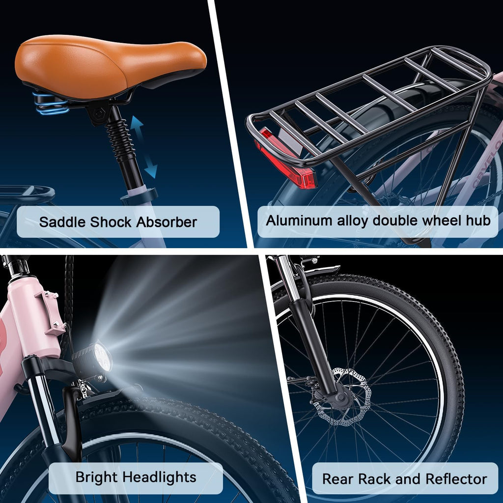 Electric Bike for Adults,70 Miles,1000W Motor,26" Commuter Electric Bike,48V Removable Battery,Electric Bicycles for Women/Man, 7-Speed Dual Disc Brake,UL Certified