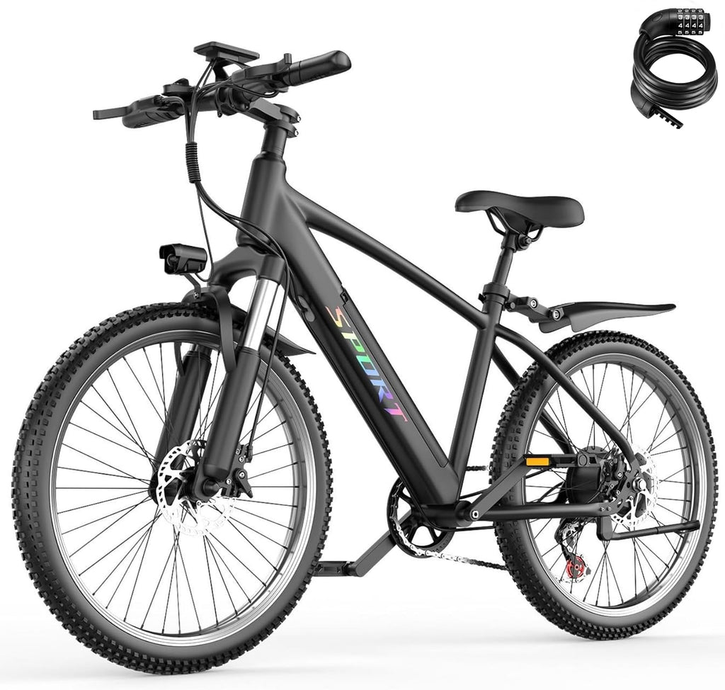 Electric Bike for Adults, 26" Mountain Ebike, 7-Speed, 1500W Peak, Up to 65 Miles 25MPH, Electric Bicycle with 48V 12Ah Removable Battery, Lightweight E-Bike for Commute Campus, Front Fork Suspension