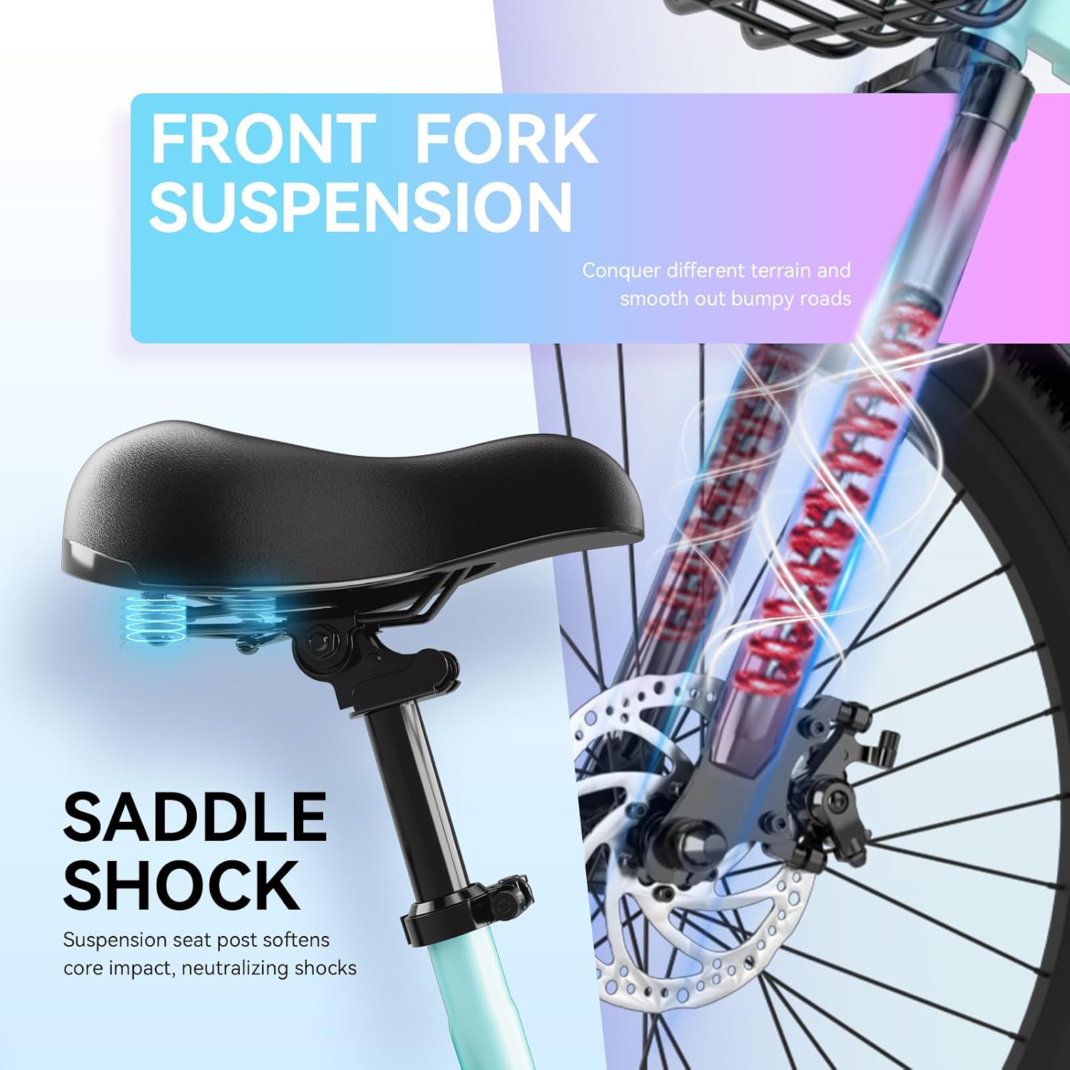 24'' Electric Bike for Adults, Peak 1000W Motor, 48V 13Ah Removable Battery 65Miles, Step Through City Cruiser Ebike, Commuter E-Bike with 7-Speed and Front Basket