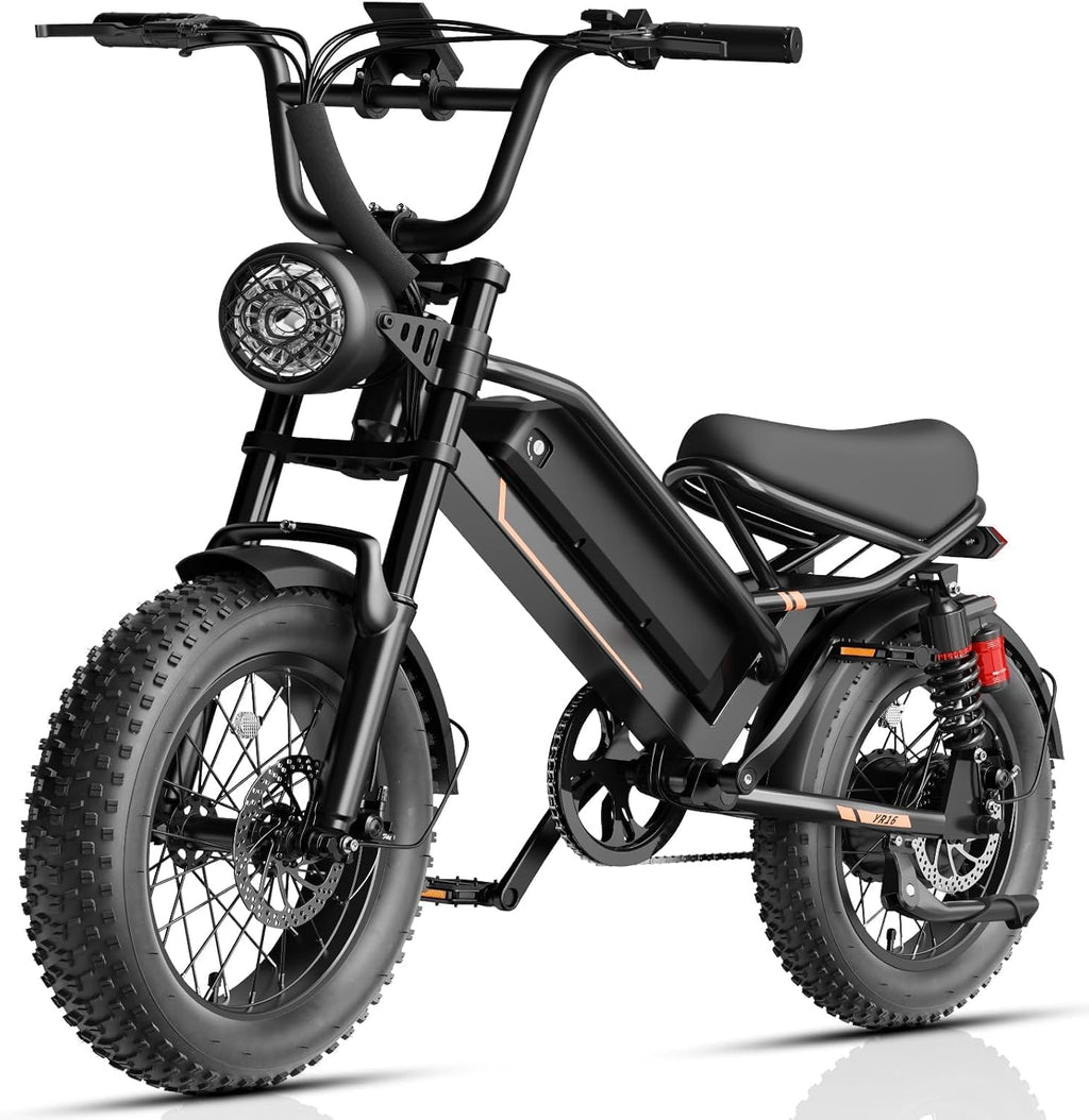 Jasion Electric Bike for Adults & Teens, 2000W/3000W Peak E Bike, Up to 55-90 Miles Range Electric Bicycle, 48V/52V Battery, 16"/20"x4.0" Fat Tire E-Bike, Full Suspension Ebike for Beach,Mountain,Road