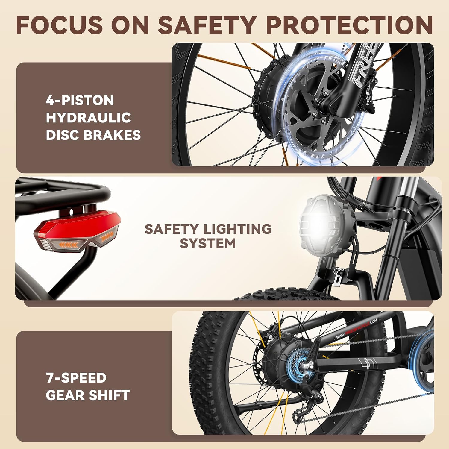 FREESKY 4000W Dual Motor Electric Bike for Adults, 48V 30AH LG Cells Battery 120Miles Range, 40MPH AWD Fast E-Bike, 26" Fat Tire Full Suspension Electric Mountain Bike, UL2849 Certified by TÜV