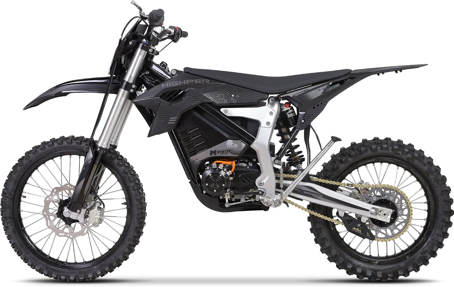 MotoTec Venom 72v 12000w Electric Dirt Bike Black | 72v
