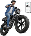 Electric Bike for Adults, Peak 1500W Motor Retro E Bike, Range 65/120Miles, 48V 15Ah Removable Battery, 20"x4" Fat Tires, Full Suspension, APP Control, Off-Road Ebike for City Commuting
