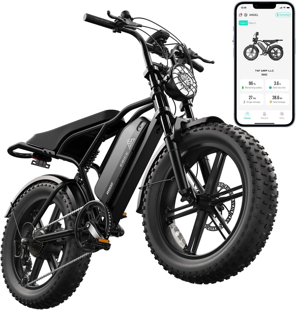 TST Electric Bike for Adults 1500W Peak 20" Fat Tire All-Terrain E-Bike 60 Miles Electric Dirt Bike - 48V 15 AH Battery Electric Bicycle