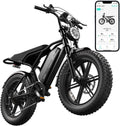 TST Electric Bike for Adults 1500W Peak 20" Fat Tire All-Terrain E-Bike 60 Miles Electric Dirt Bike - 48V 15 AH Battery Electric Bicycle