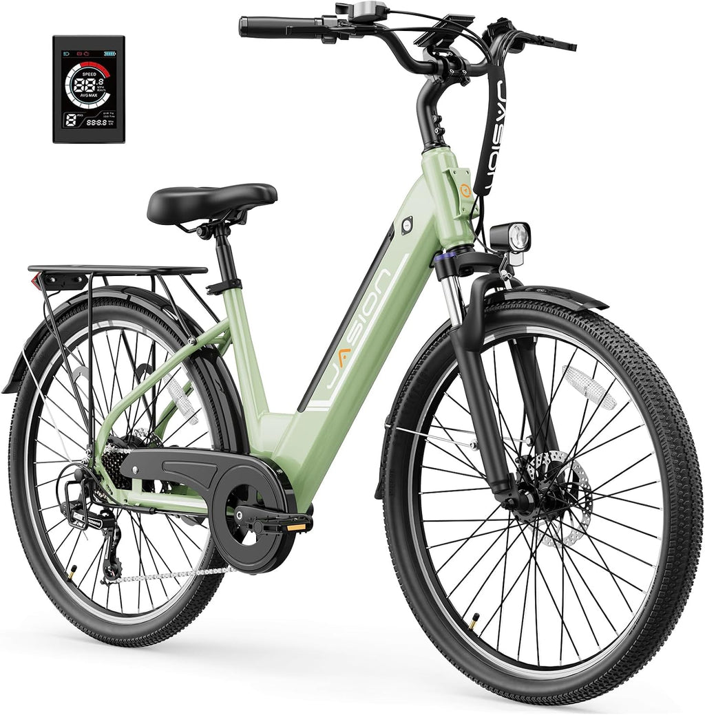 Jasion Roamer/ST Electric Bike for Adults, 26" Commuter Ebike 1200W 528WH Removable Battery, 28MPH 40-62miles, Electric Bicycles for Women/Man, UL2849 Certified