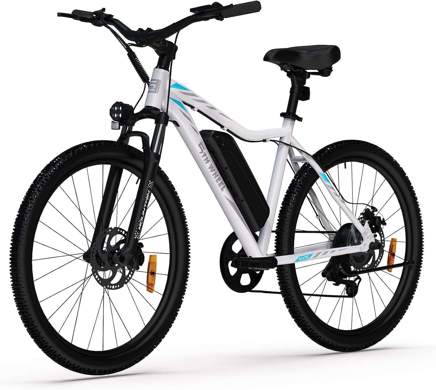 5TH WHEEL Mate Electric Bike for Adults - 1000W Peak Motor, 37KM/H, 468WH Removable Battery, 7-Speed, Mountain Ebike with Front Suspension & LCD Display for Commuting