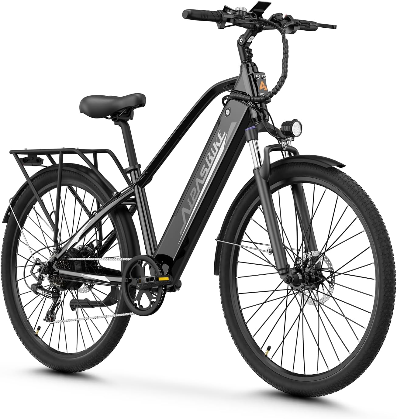 Aipas C2 Electric Bike for Adults 1100W Peak, 28Mph & 62 Miles Long Range Commuter Ebike for Men Women with 48V 12.8Ah Battery, 26" Adjustable Suspension All-Terrain Electric Bicycle