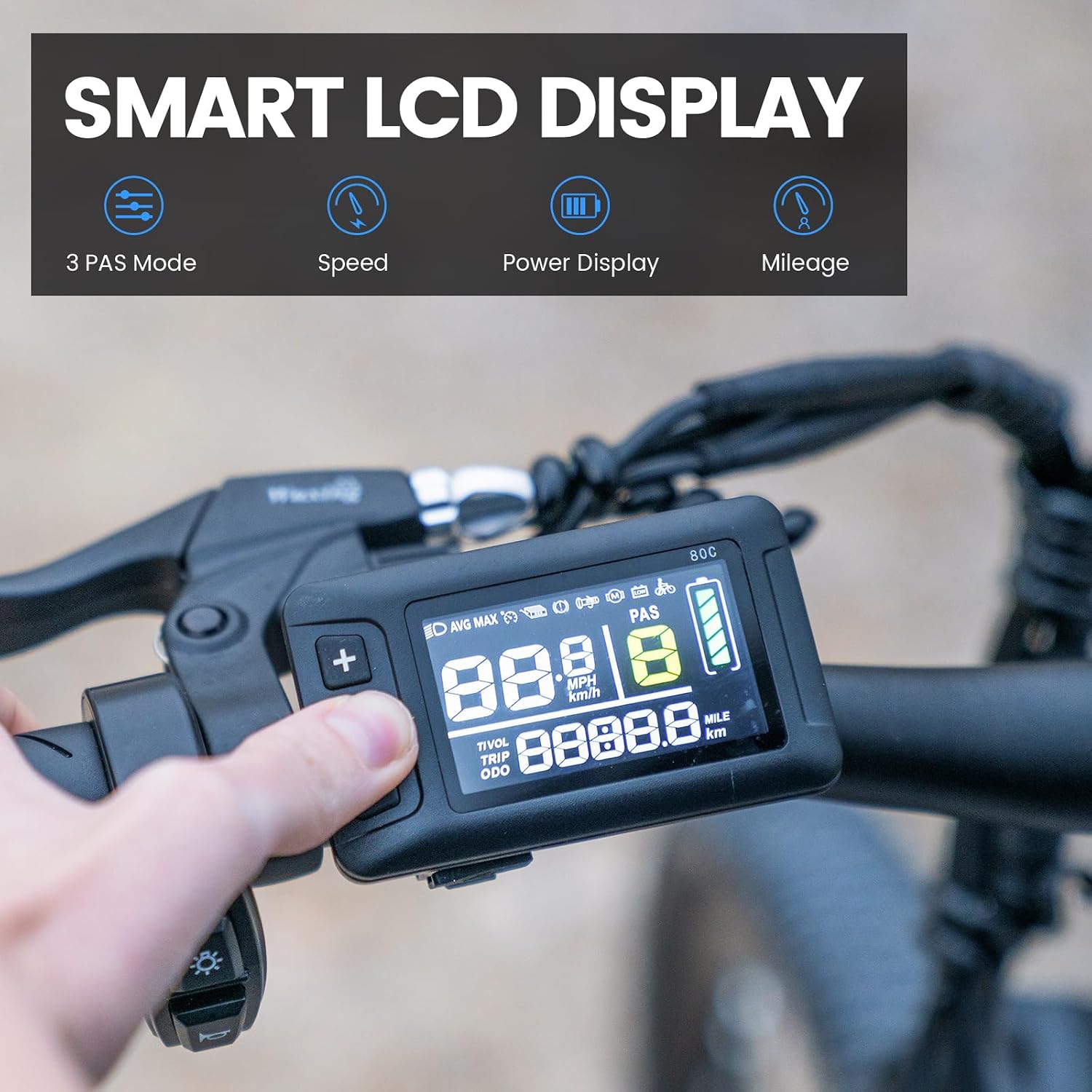 5TH WHEEL Mate Electric Bike for Adults - 1000W Peak Motor, 37KM/H, 468WH Removable Battery, 7-Speed, Mountain Ebike with Front Suspension & LCD Display for Commuting