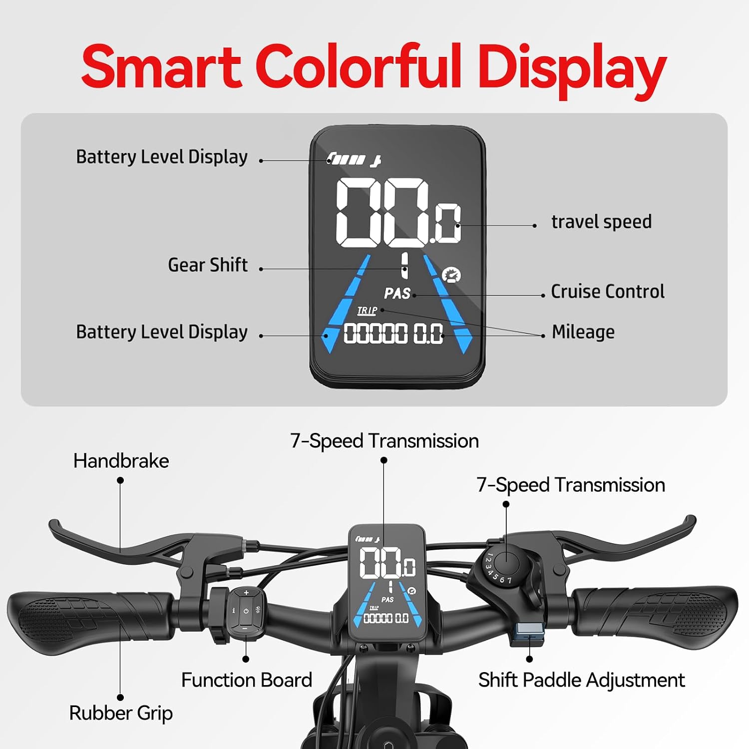 Electric Bike for Adults, 1500W Peak Ebike, 60Miles 25MPH Electric Mountain Bike, 26" Adult Electric Bicycle with 48V Removable Battery, Adjustable Seat,7 Speed UL2849 Commuting E Dirt Bike (Gray