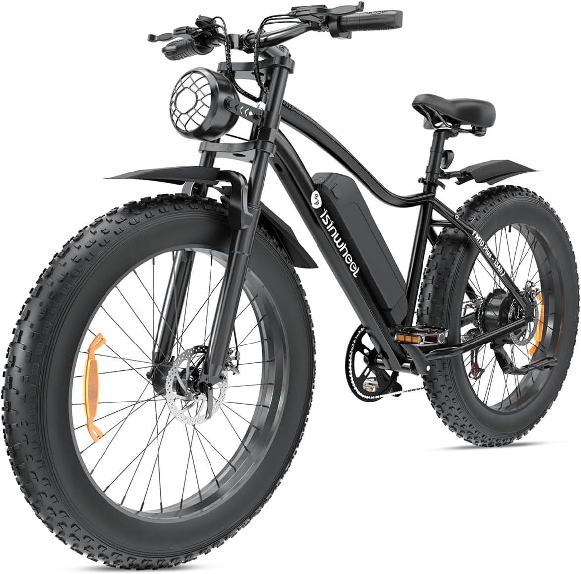 Isinwheel M10Plus Electric Mountain Bike for Adults, 26"*4.0 Fat Tire Ebike with 48V 13Ah Removable Battery, 1000W Peak Motor Electric Bicycle, 120KM Pas Range & 45KM/H Speed, 7 Speed for Snow