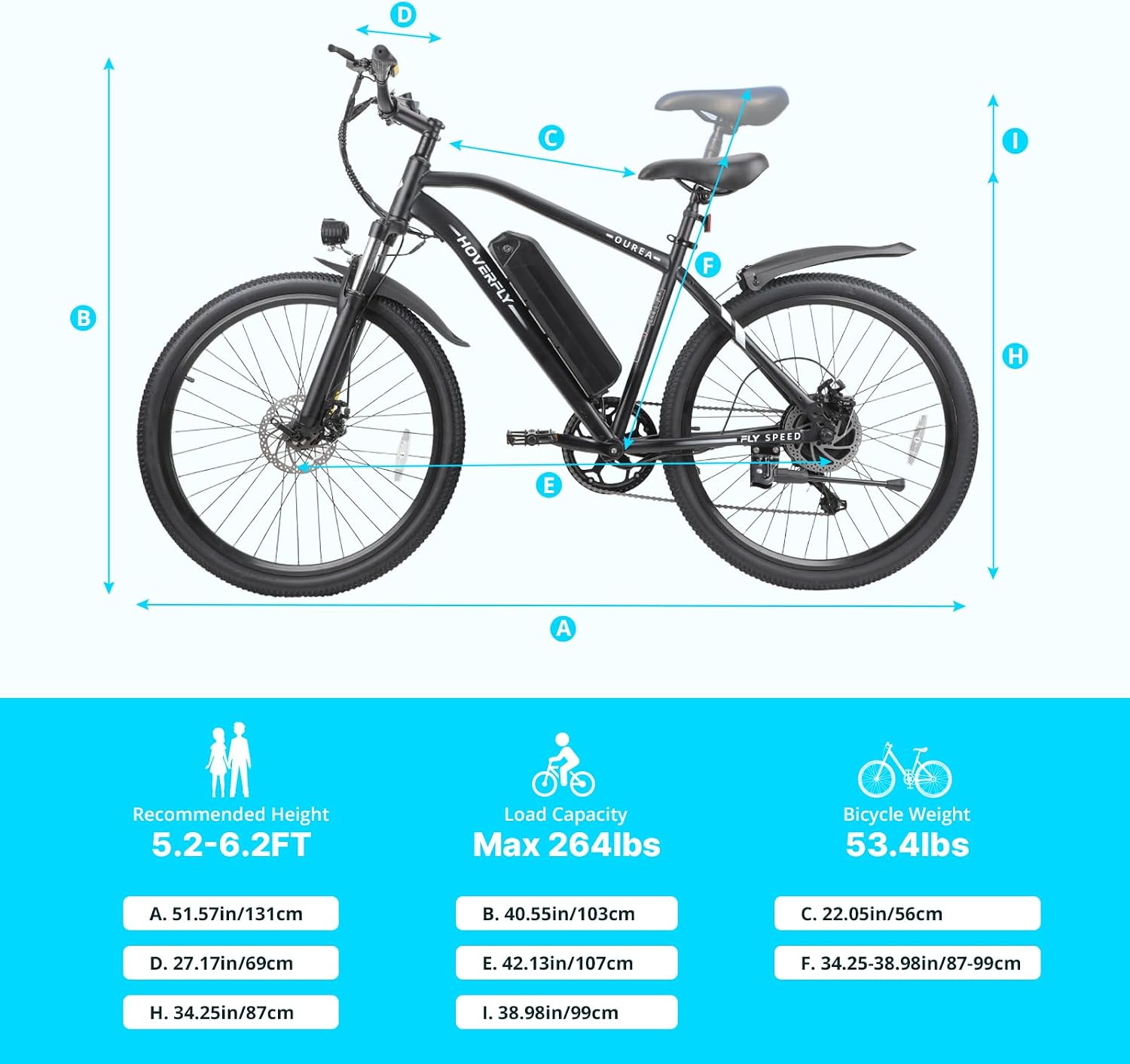 Hoverfly Electric Bike for Adults, 26"/16" Models, 750W/500W Peak Motor, Up to 20/15.5MPH, 48V/36V Removable Battery, Up to 40/28 Miles Range, UL2849 Certified, Electric Bike for Commute/Leisure/Trail