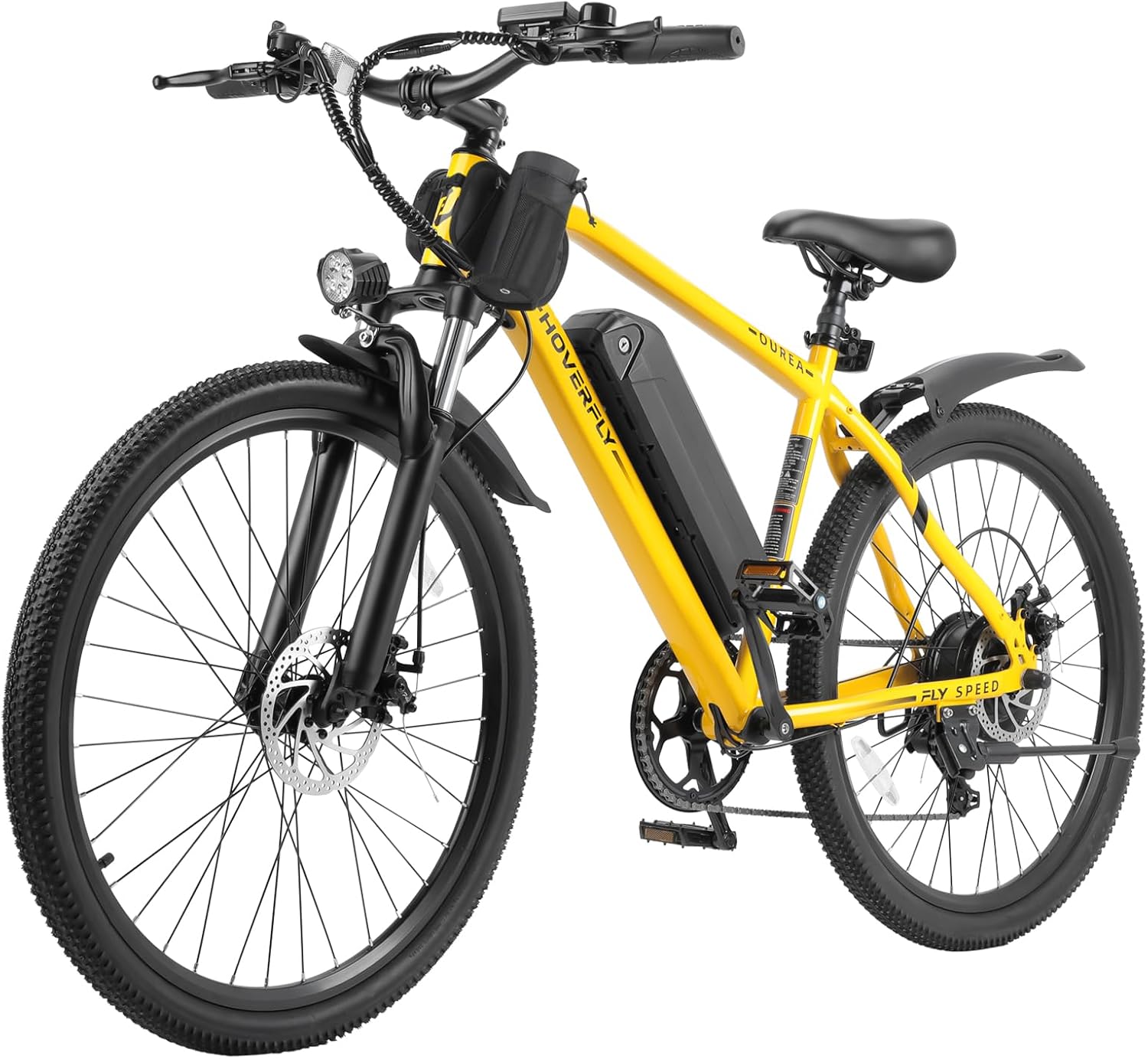 Hoverfly 16"/26" Adults Electric Bike, Max 28/40 Miles & 15.5/20Mph Speed | 500W/750W Peak Motor, Removable Battery, UL2849 Certified, Front Suspension, Dual Disc Brakes, Electric Bicycle for Commuting