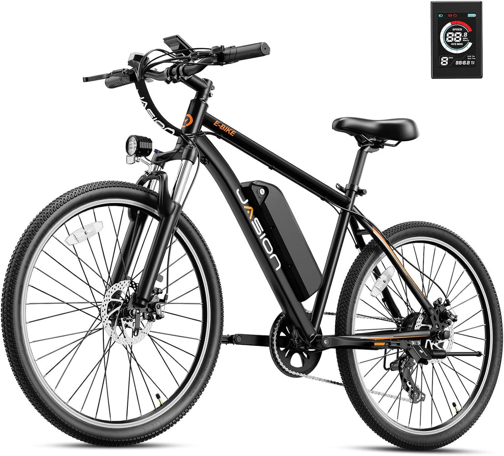 Jasion EB5 26" Electric Bike for Adults,1000W Peak Motor E Bike,Max 40Miles Mountain Ebike,Removable Battery Commuting Electric Bicycle with 7-Speed,Front Shock Suspension E-Bike