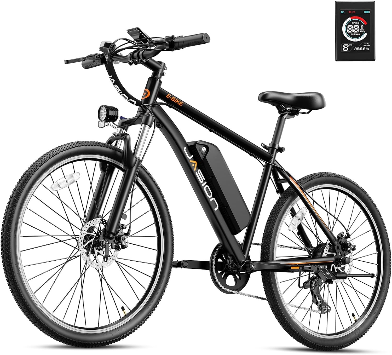 Jasion EB5 26" Electric Bike for Adults,1000W Peak Motor E Bike,Max 40Miles Mountain Ebike,Removable Battery Commuting Electric Bicycle with 7-Speed,Front Shock Suspension E-Bike