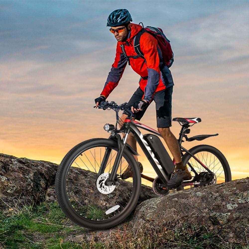 Vivi Electric Bike for Adults, 27.5" Big Tire Shock Absorption E Bicycle | Peak 1000W Mountain Bicycle with 48V 10.4AH Removeable Battery, 50 Miles, Disc Brake, Mountain Adult Bike, Certified UL 2849