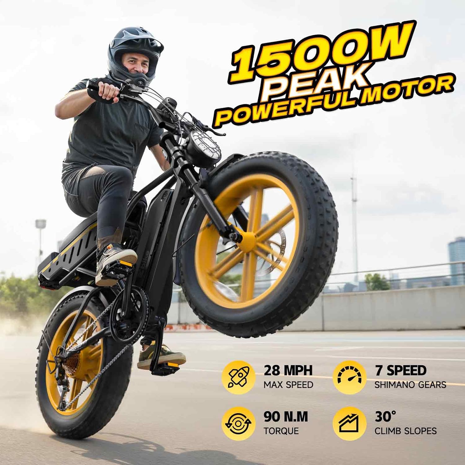 TST Electric Bike for Adults, 1500W Peak Motor 60 Miles Fat Tire Ebike with 48V 15Ah Removable Battery 20" Fat Tire Electric Bike, Full Suspension and 7-Speed