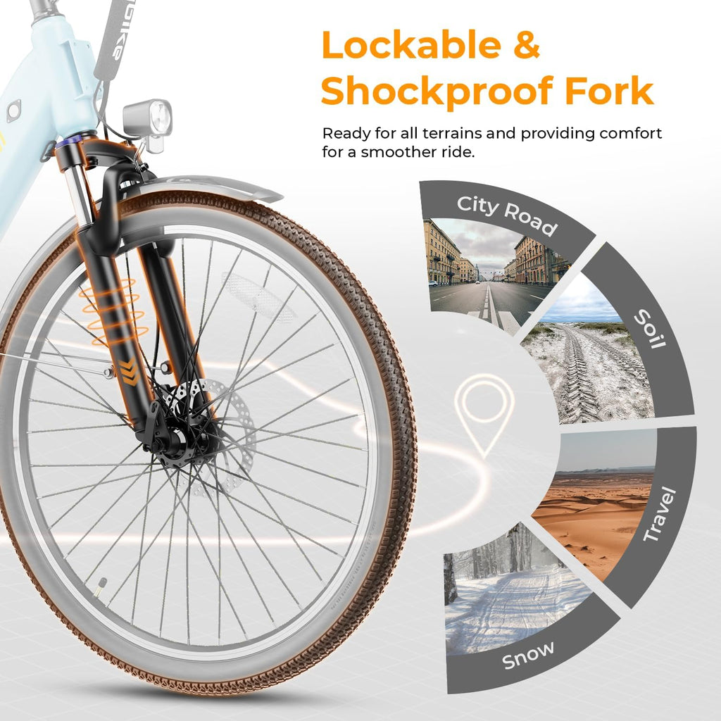 Heybike Cityscape 2.0 Electric Bike for Adults with Peak 1200W Motor, 468Wh Removable Battery, 50Miles 26" Electric Commuter Bike, 7-Speed,UL Certified