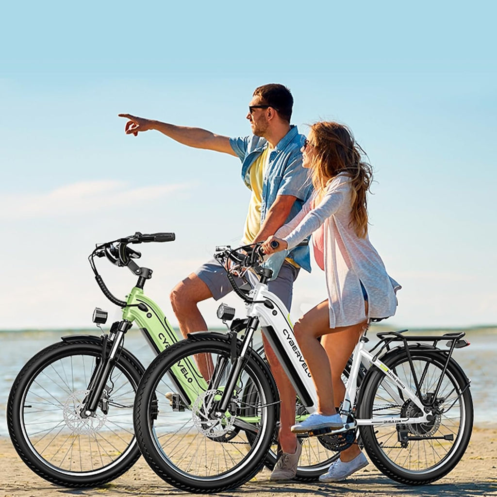 Cybervelo 750W Peak Electric Bike for Adults,up 80 Miles Removable Battery Ebike, 26" Electric E Bike with 7-Speed,Adult Electric Bicycles for Commute Beach Snow Womens/Man All Terrain