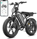 TST Electric Bike for Adults, 1500W Peak Motor 60 Miles Fat Tire Ebike with 48V 15Ah Removable Battery 20" Fat Tire Electric Bike, Full Suspension and 7-Speed