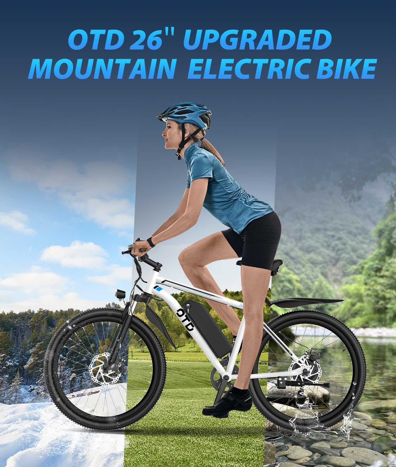 Electric Bike for Adults 1200W Peak Lightweight Mountain Ebikes,28MPH Fast Electric Bicycles,90 Miles PAS Long Range,48V 624Wh Removable Battery,7-Speed E-Bicycles
