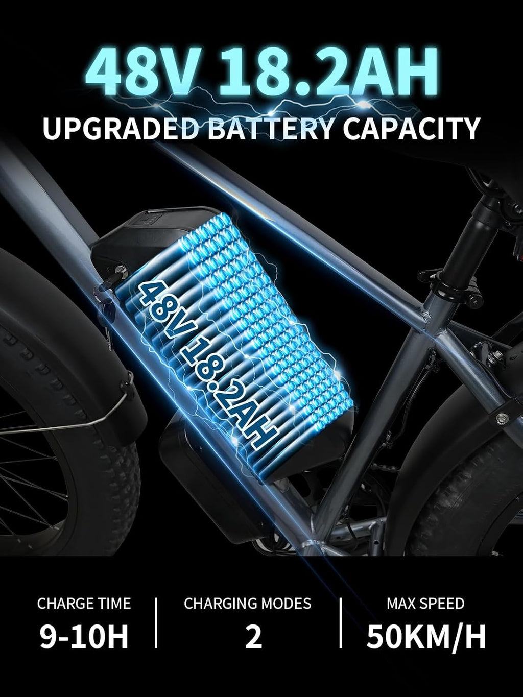 F01 Electric Bike for Adults with 1000W Motor, 48V 18.2AH Removable Battery, 26" Electric Bicycle Fat Tire E-Bike 30MPH Mountain Beach Snow E-Bike, 7 Speed Gear.Safety Tested to UL 2849
