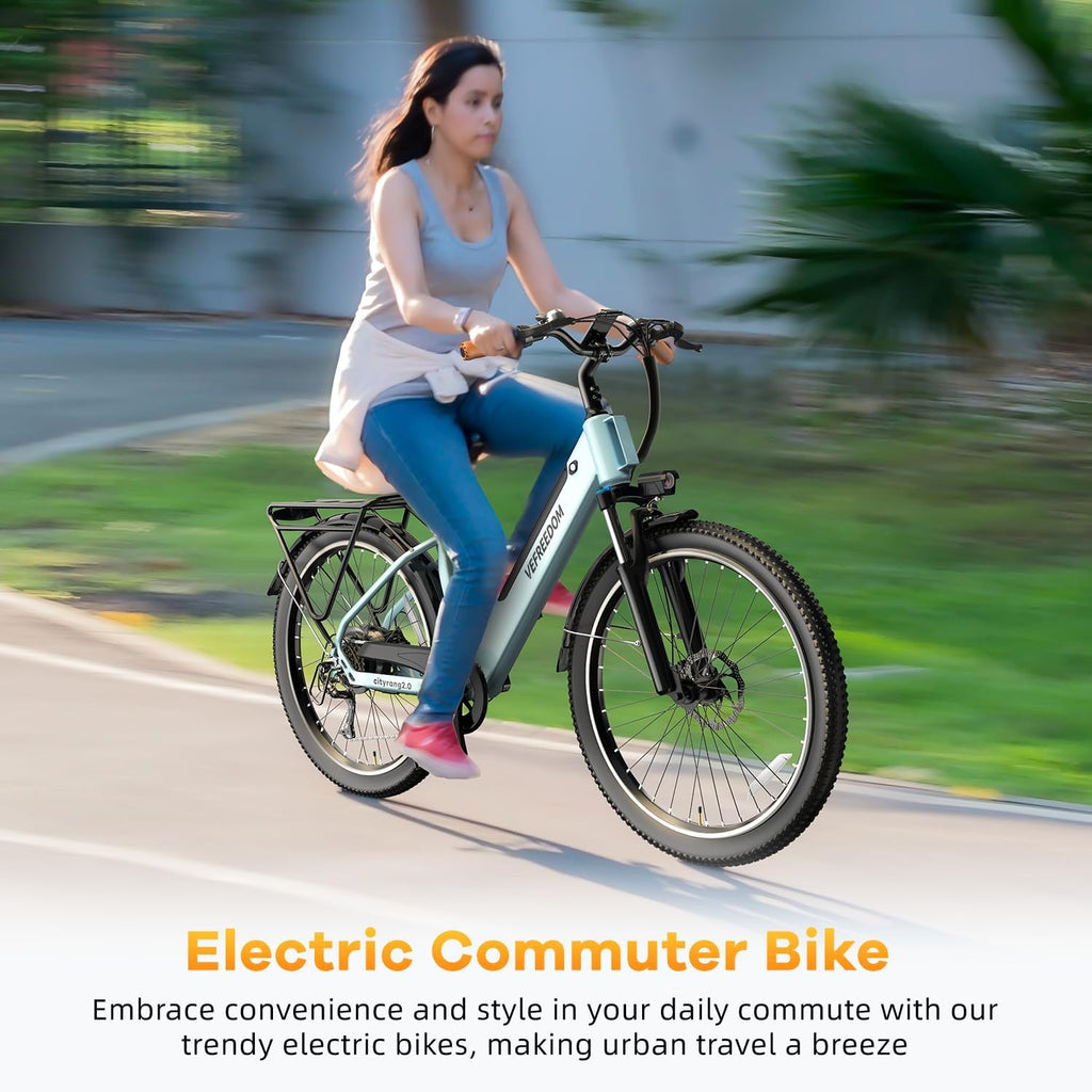 EUY 26" Electric Bike for Adults,1000W Motor Peak Ebike Max Long Range 70 Miles & 28 Mph by 48V Removable Battery,Commuter Fast E-Bikes,7-Speed Step Thru Electric Bicycles UL Certified
