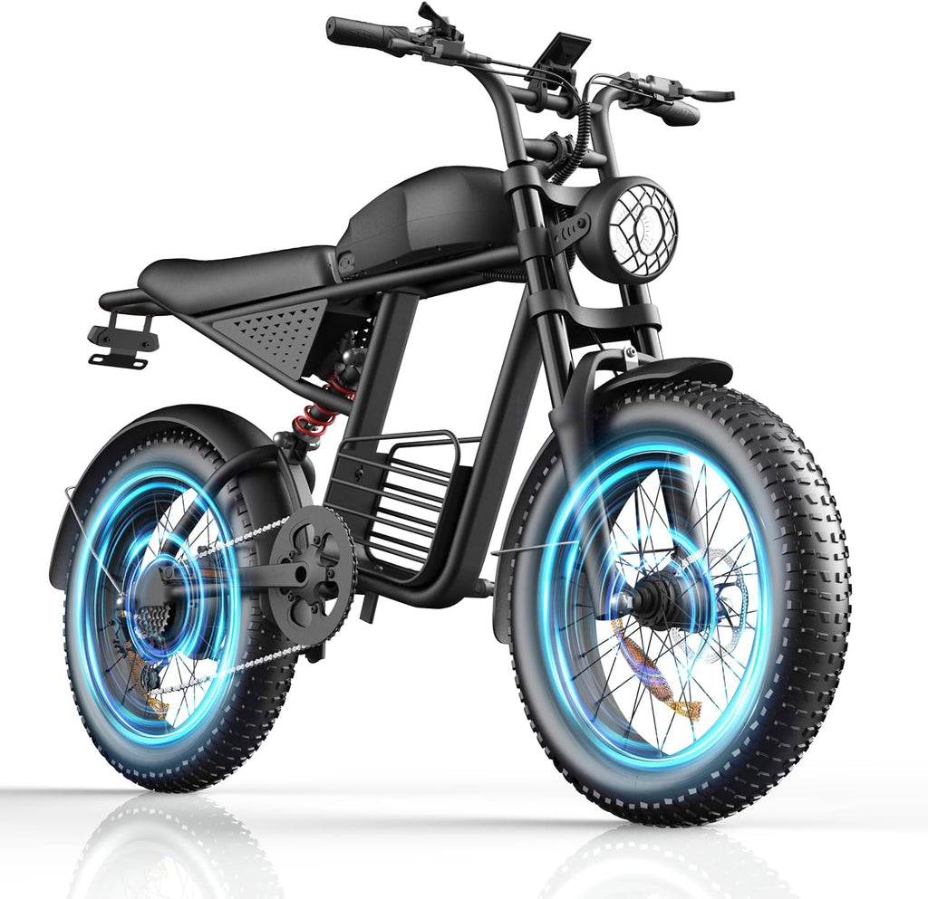 Electric Bike for Adults Bicycle - 3000/1500/1000W Peak 48V Battery, 40-90 Miles e-Bike, 20" Fat Tire All-Terrain, Adult Electric Bicycle for Trail, Mountain & Outdoor Adventure