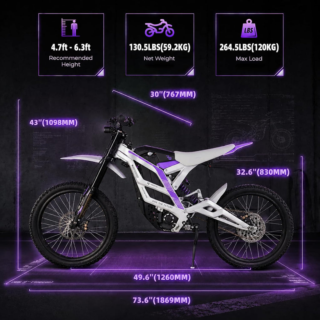 79BIKE FALCON-PRO Electric Dirt Bike for Adults, 72V 35Ah NMC Battery 10kW Peak Power PMSM Motor Offroad Electric Motorcycle, Max 56MPH & 410N.m Torque E Dirt Bike Adult Off-Road Trail Riding E-Moto