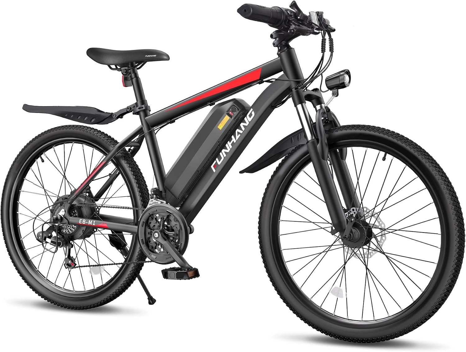 Funhang Electric Bike for Adults, 1000W Peak Ebike, 50Miles 20MPH Electric Mountain Bike, 26" Adult Electric Bicycle with 48V Removable Battery, Fenders,7 Speed, Front Suspension, UL 2849 Certified
