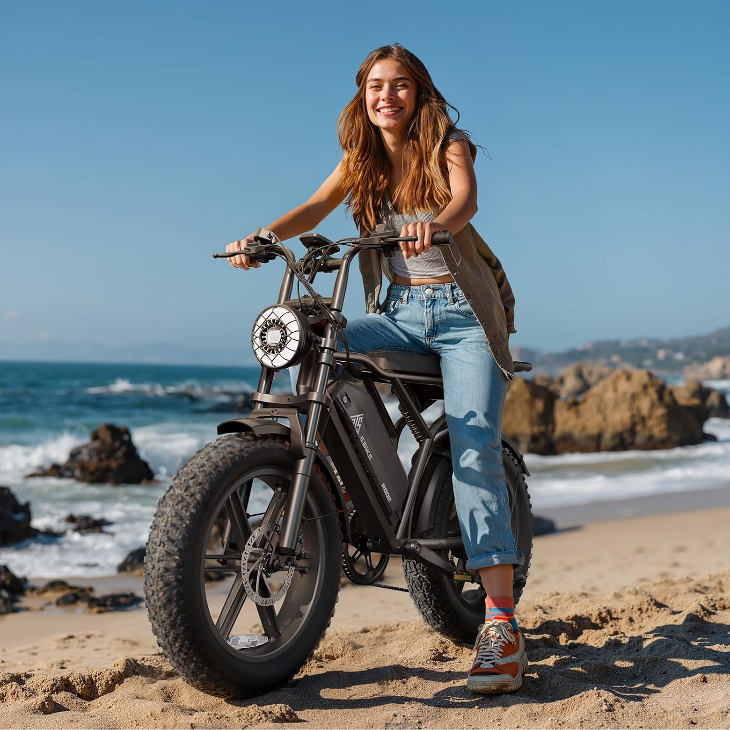 TST Electric Bike for Adults 1500W Peak 20" Fat Tire All-Terrain E-Bike 60 Miles Electric Dirt Bike - 48V 15 AH Battery Electric Bicycle