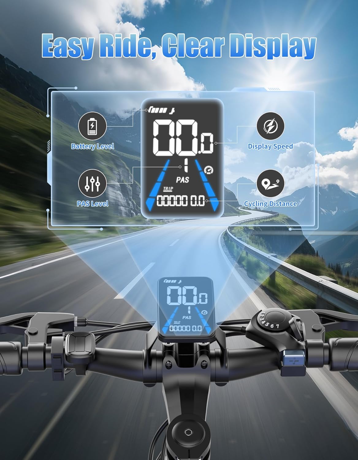 Electric Bike for Adults, 26" Mountain Ebike, 7-Speed, 1500W Peak, Up to 65 Miles 25MPH, Electric Bicycle with 48V 12Ah Removable Battery, Lightweight E-Bike for Commute Campus, Front Fork Suspension