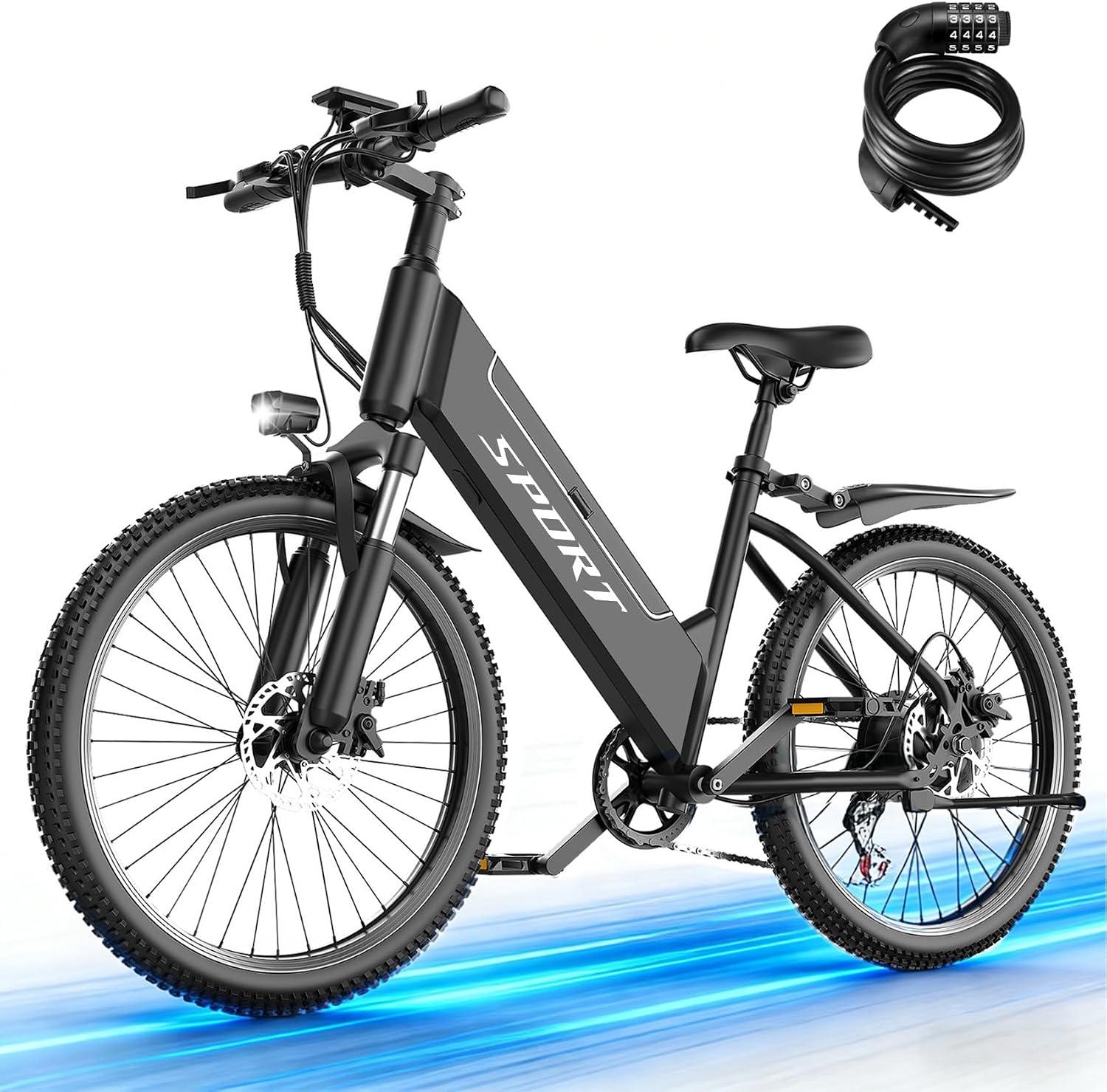 ASKGO Electric Bike for Adults, 1500W Peak Ebike with 48V 12Ah Removable Battery, Up to 25MPH 65 Miles, 26 inch Adult Electric Bicycles for Commute, City Cruiser E-Bike for Adult, Step-Thru,7-Speed