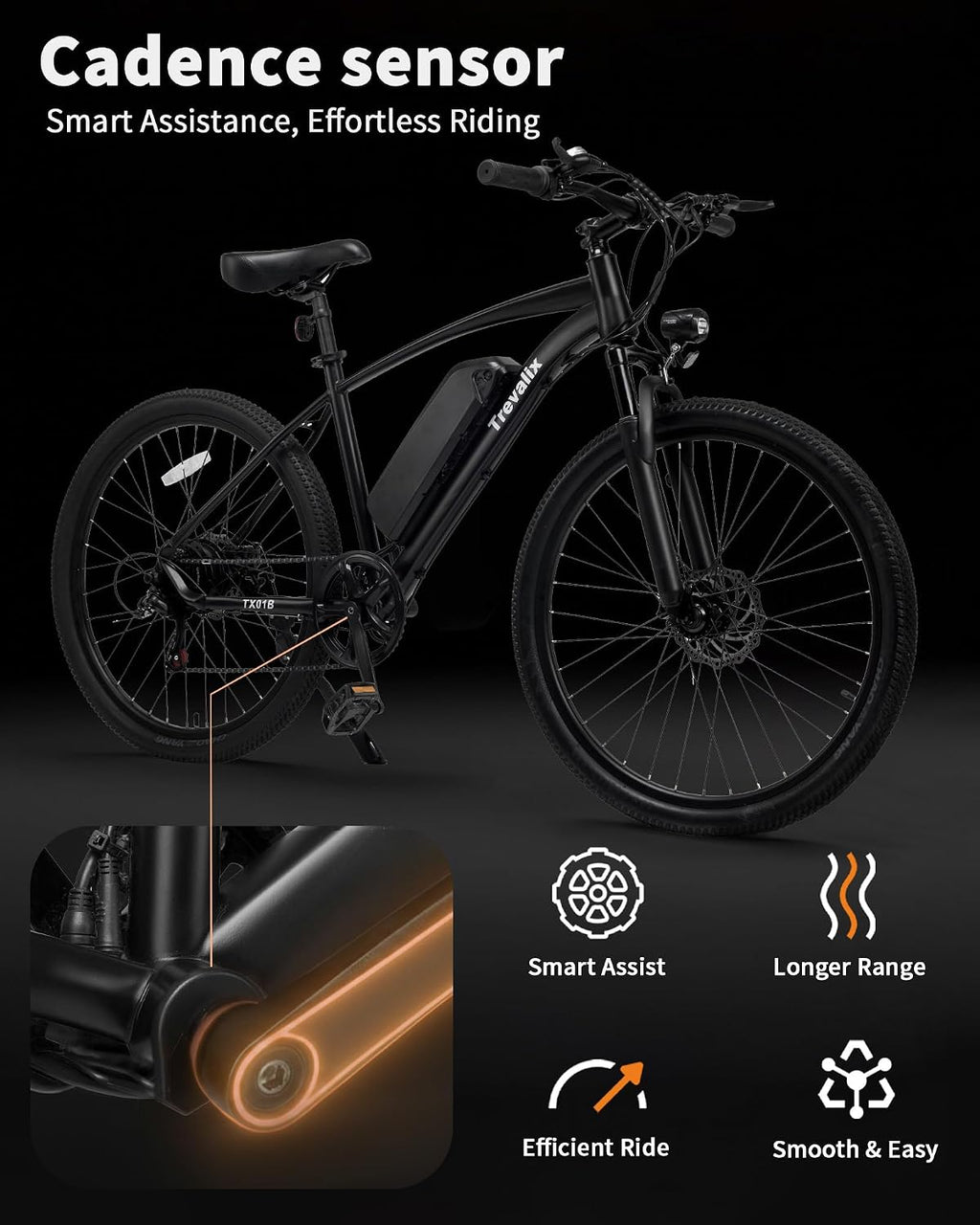 Electric Bike for Adults, 50/74 Miles 20 MPH Mountain Ebike, 500W Peak E Bike with Cadence/Torque Sensor, 10.4/15.6Ah UL 2849 Certified Battery, 26“ Bike with Shimano 6-Speed