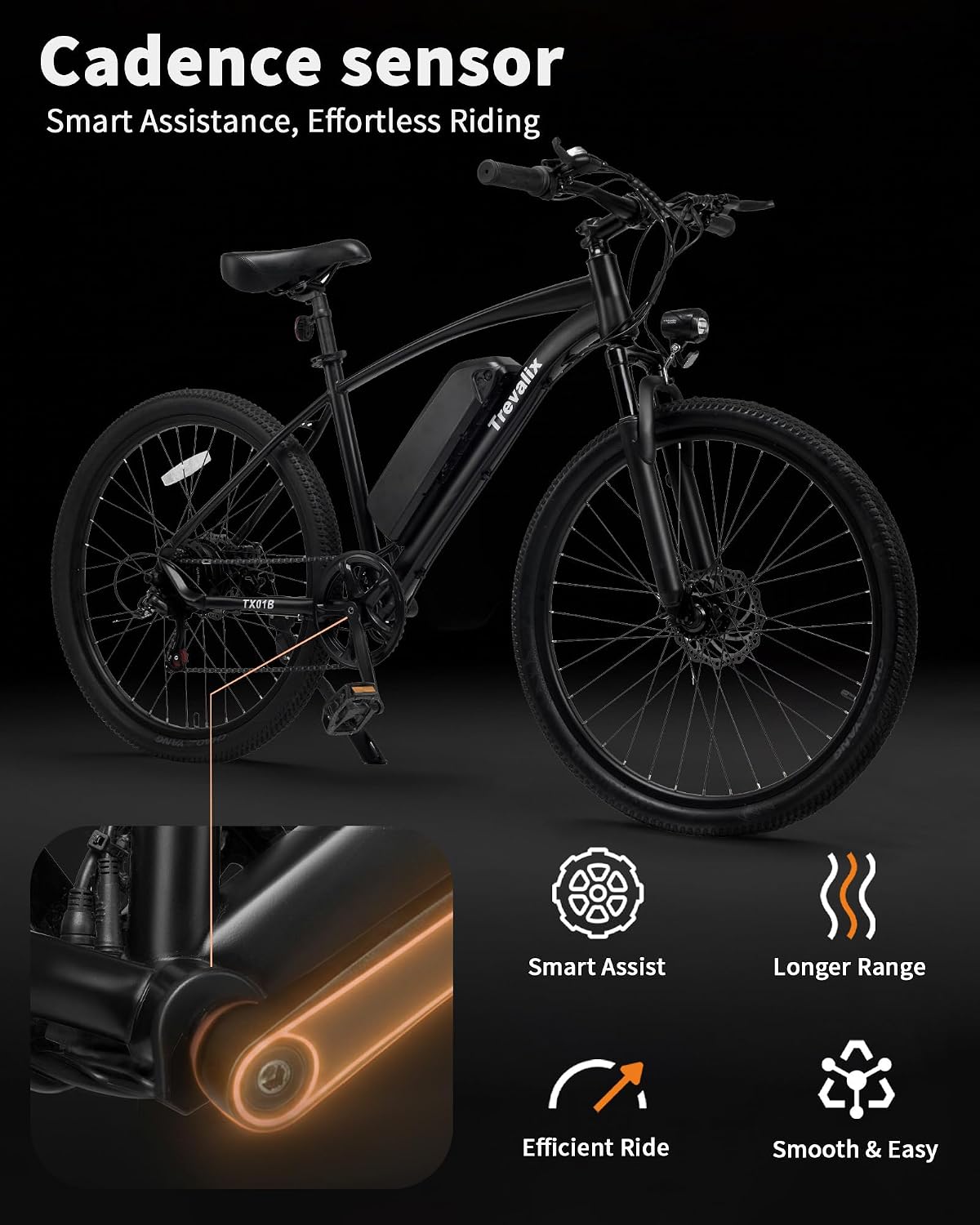 Electric Bike for Adults, 50/74 Miles 20 MPH Mountain Ebike, 500W Peak E Bike with Cadence/Torque Sensor, 10.4/15.6Ah UL 2849 Certified Battery, 26“ Bike with Shimano 6-Speed