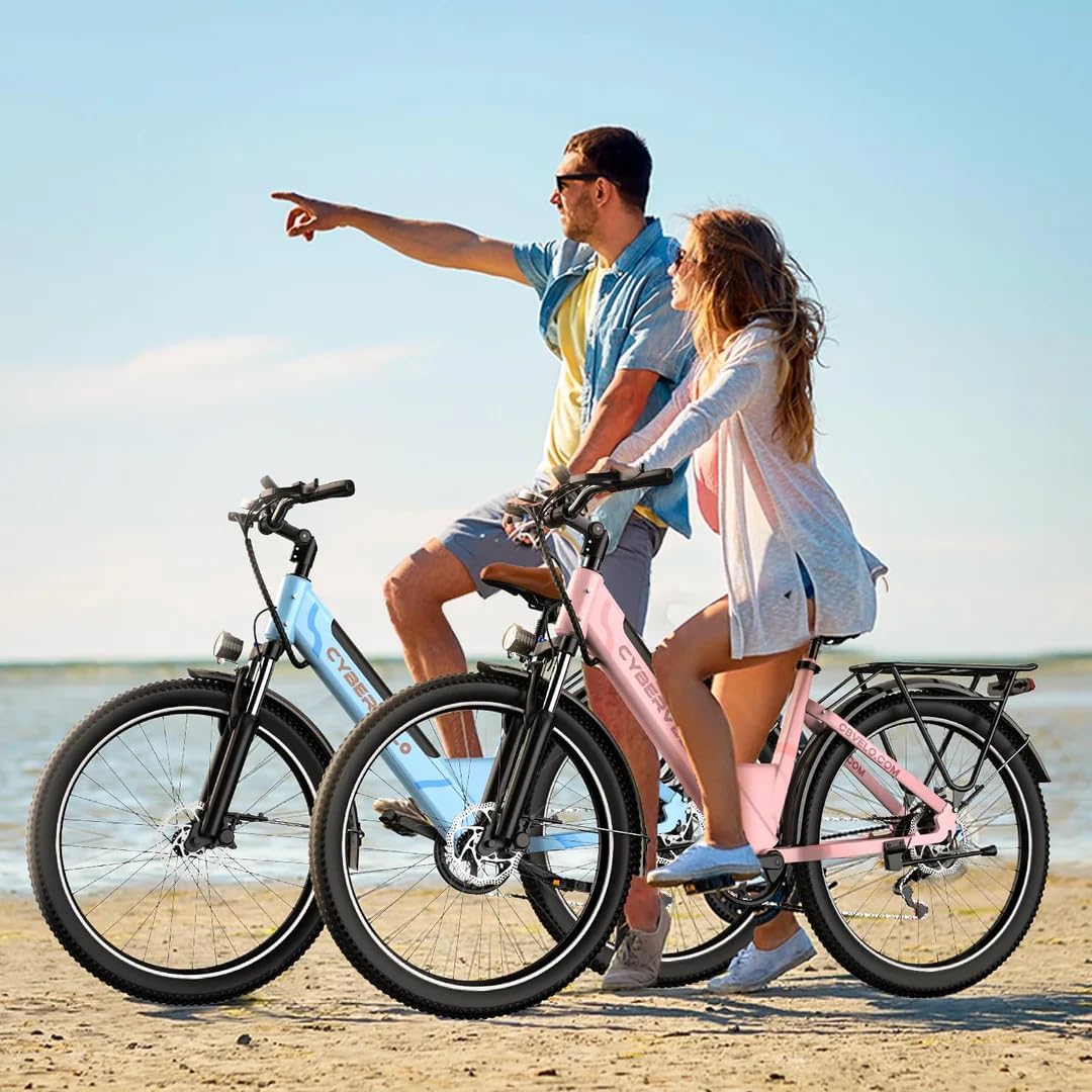 1000W Peak Power 28MPH E-Bike Electric Bike for Adults,26" UL Certified Electric Mountain E Bike,up 80 Miles Removable Battery Ebike for Commute Beach Snow