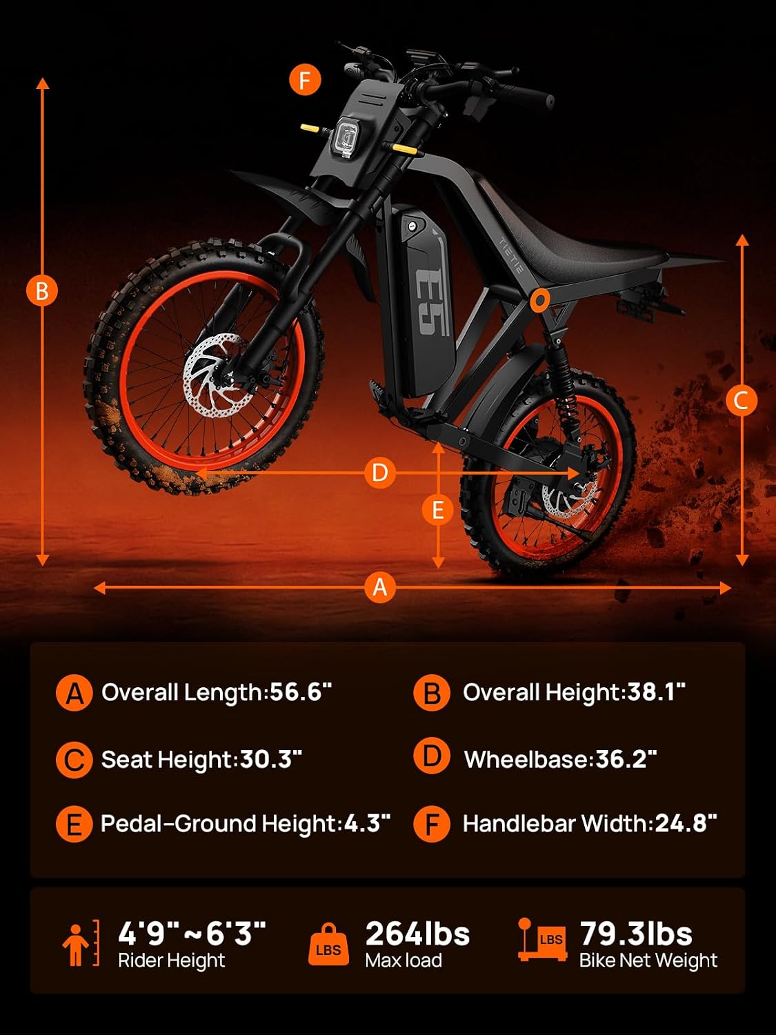 Electric Dirt Bike, 1500W Peak Electric Motorcycle with 48V 20AH Battery, Full Disc Brake and Suspensions, 50-Mile Range, 32 MPH, LCD Display & NFC Start, Off-Road E Dirt Bike for Teens Adults